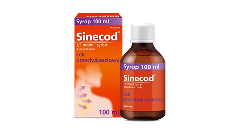 Zdjęcie opakowania syropu Sinecod