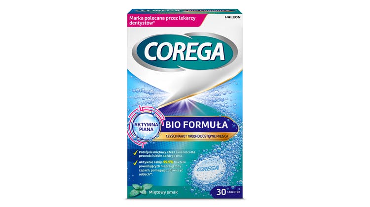 Obraz tabletek czyszczących Corega