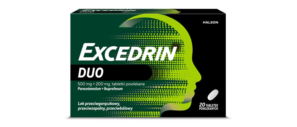 Zdjęcie opakowania produktu Excedrin Duo