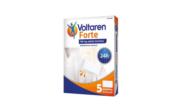 Działający do 24 godzin plaster leczniczy Voltaren Forte – packshot