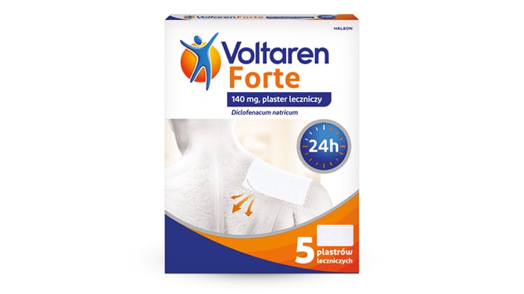 Działający do 24 godzin plaster leczniczy Voltaren Forte – packshot