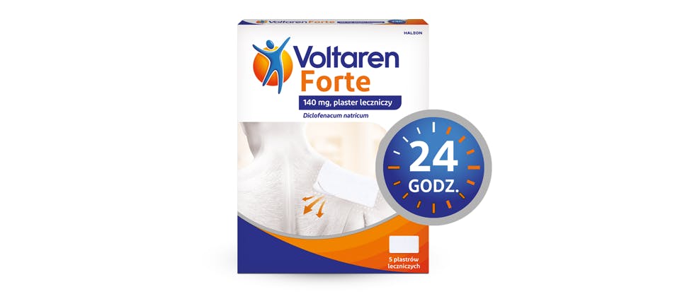 Działający do 24 godzin plaster leczniczy Voltaren Forte – packshot