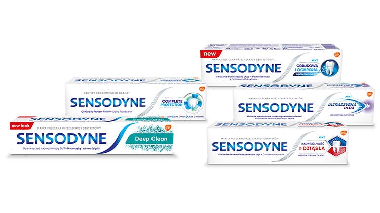 Różne produkty Sensodyne