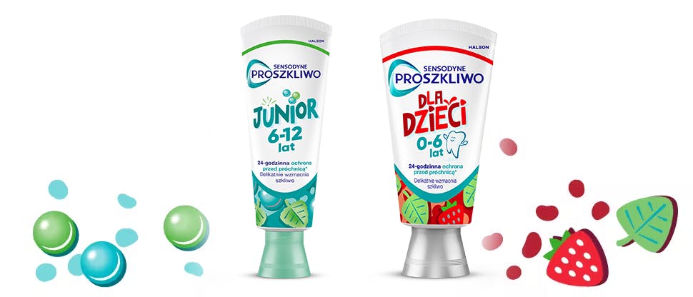 Opakowania pasty do zębów Sensodyne ProSzkliwo Dla Dzieci