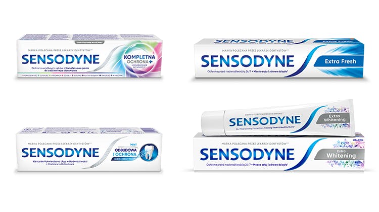 Gama produktów Sensodyne