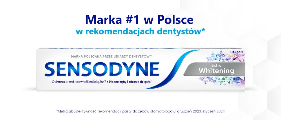 Zdjęcie opakowania pasty Sensodyne Extra Whitening
