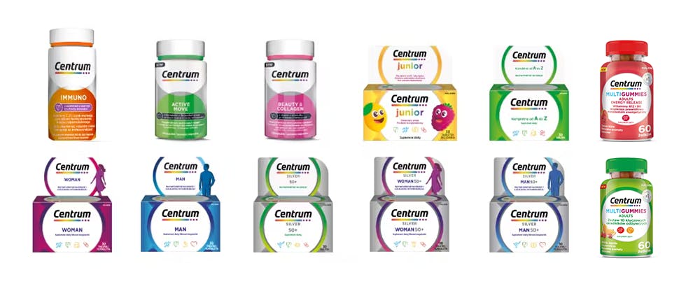 Gama preparatów multiwitaminowych Centrum