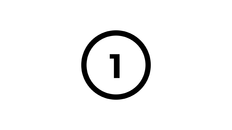 Ilustração gráfica do número 1 dentro de um anel preto, sobre fundo verde-limão.