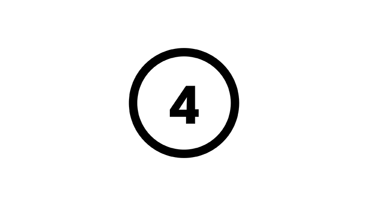 Ilustração gráfica do número 4 dentro de um anel preto, sobre fundo verde-limão