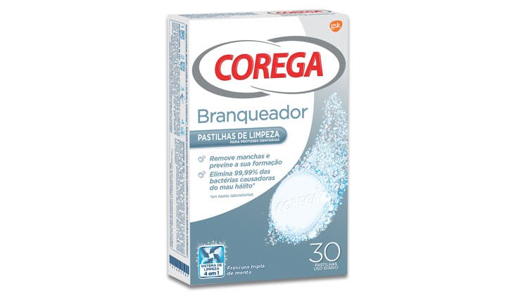 Embalagem Corega Branqueador