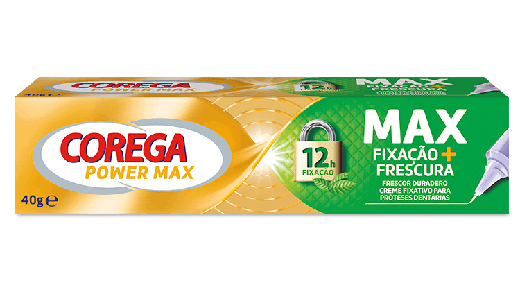 Embalagem Corega Max Fixação + Frescura