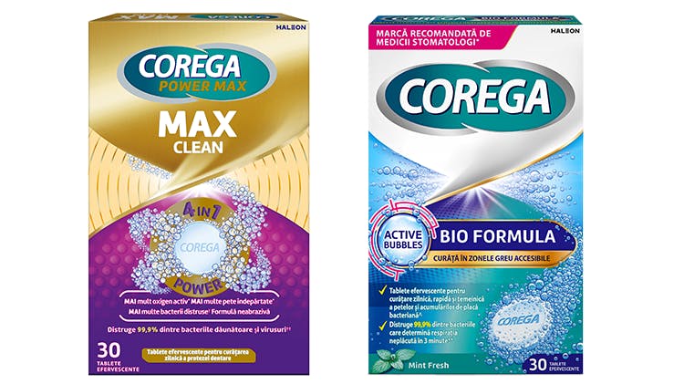 Tabletele efervescente de curăţare Corega