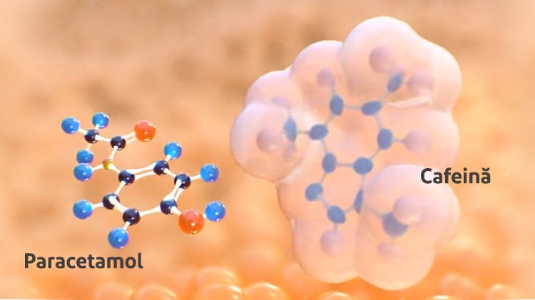 Structurile chimice ale paracetamolului şi cafeinei