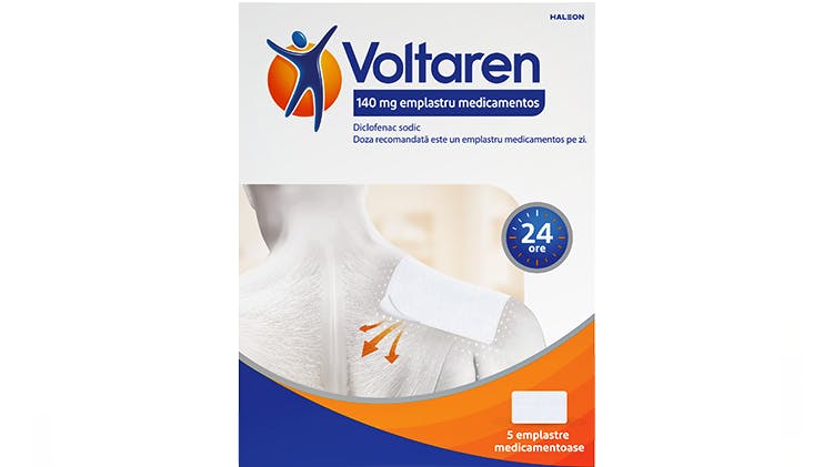 Packshot Voltaren 140 mg emplastru medicamentos