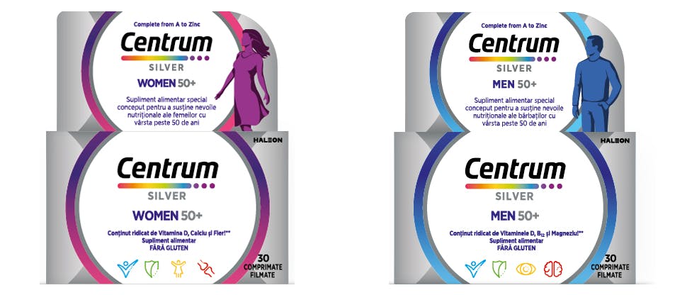 Centrum Silver Men 50 + și Centrum Silver Women 50 +