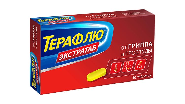Изображение упаковки Терафлю ЭкстраТаб, 650 мг (без сахара)