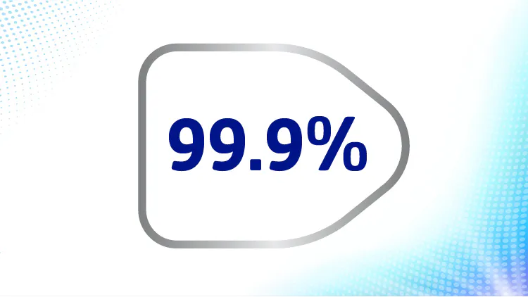 Ikonica za 99,9% antimikrobnu efikasnost za proteze