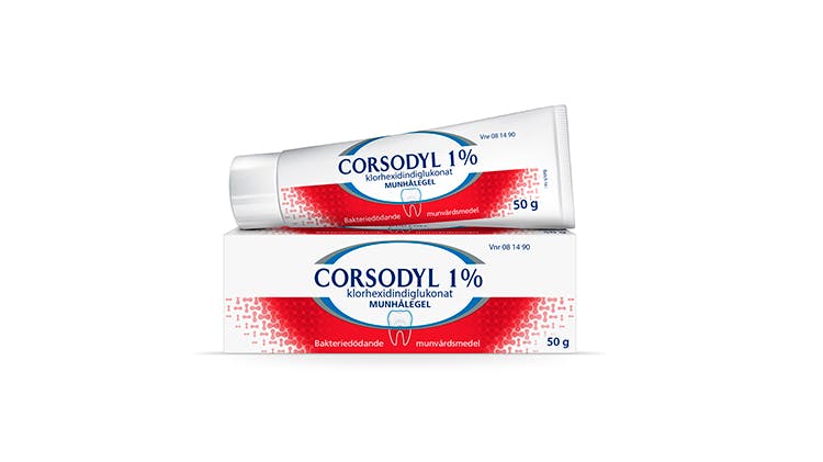 Corsodyl Munhålegel 1% produktbild