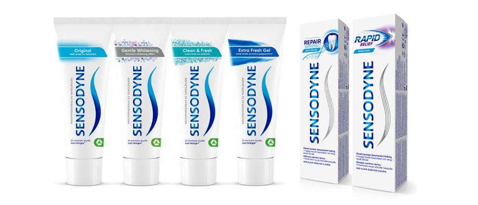 Sensodyne produktsortiment