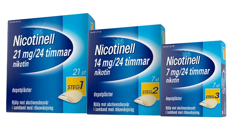 Nicotinell plåster produktsortiment
