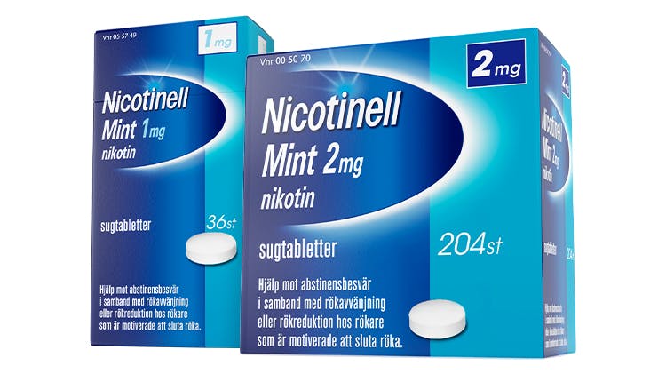 Nicotinell sugtablett produktsortiment