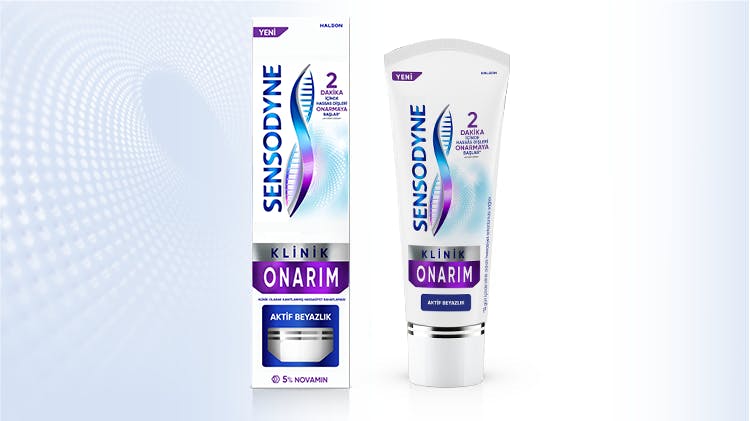 Sensodyne Klinik Beyazlık Diş Macunu ambalaj görseli