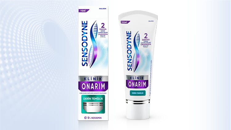 Sensodyne Klinik Beyazlık Diş Macunu ambalaj görseli