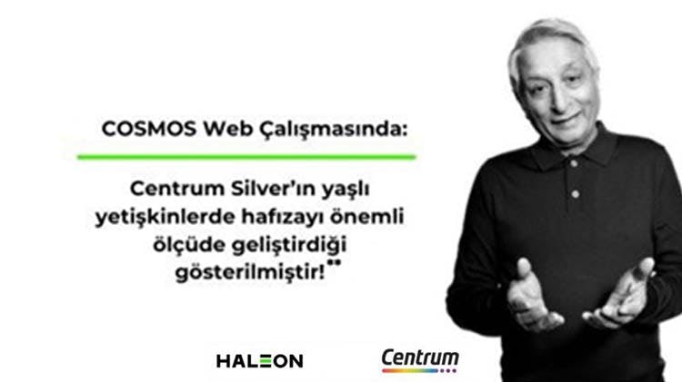 COSMOS-Web çalışma özeti yayınının kapak resmi. Centrum Silver'ın yaşlı yetişkinlerde hafızayı önemli ölçüde geliştirdiği gösterilmiştir.