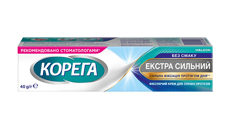 Крем для фіксації зубних протезів Корега Захист Ясен 