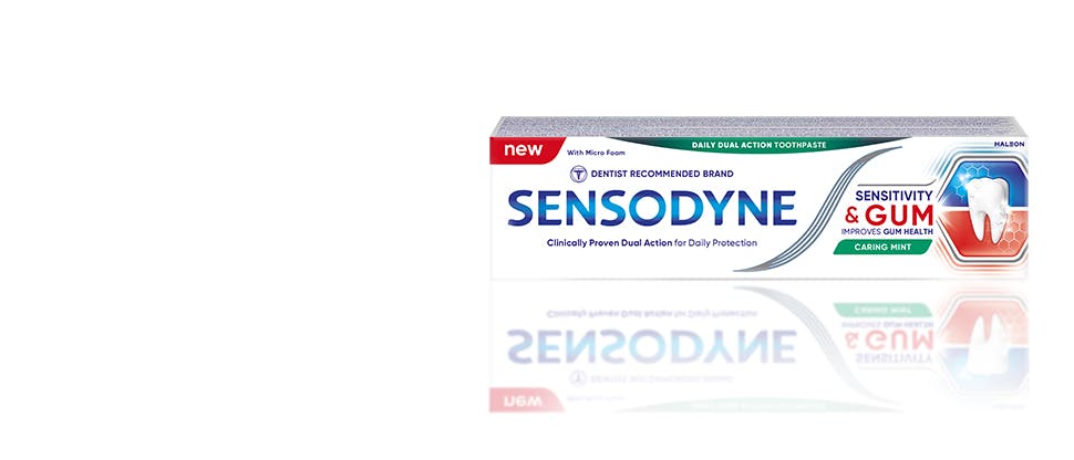 Упаковка зубної пасти Сенсодин Чутливість зубів та захист ясен