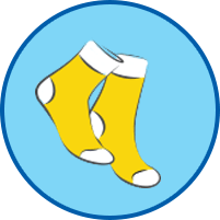 Gelbe Socken rundes Symbol Gelbe Socken rundes Symbol