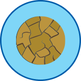 Brüchige Haut rundes Symbol