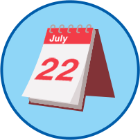 Kalender rundes Symbol