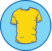Gelbes T-Shirt Symbol