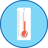 Термометр круглый значок