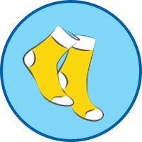 Желтые носки круглый значок