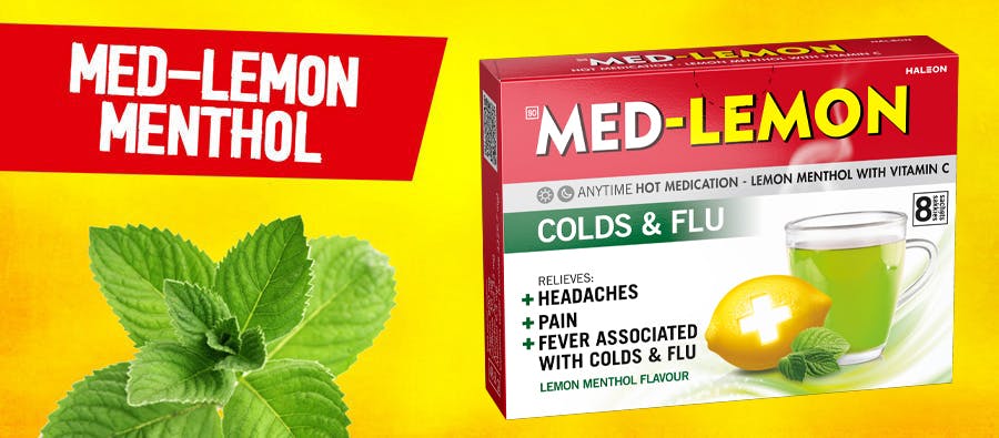 Hot Medication for Flu Cold Sachets Med Lemon