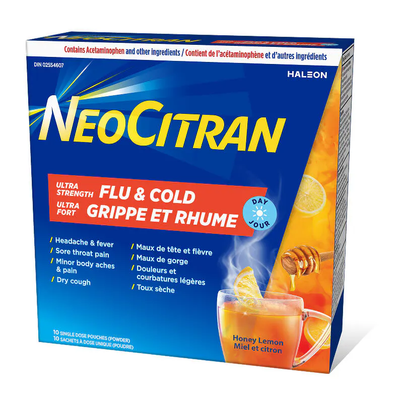 NeoCitran Grippe et Rhume Jour miel et citron Ultra Fort 