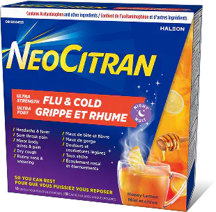NeoCitran Grippe et Rhume Nuit miel et citron Ultra Fort