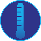 Icon of a thermometer to represent fever.