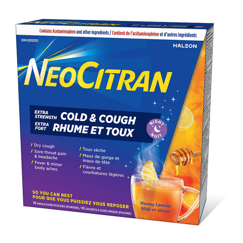 NeoCitran Extra Strength Cold & Cough Nighttime Honey Lemon