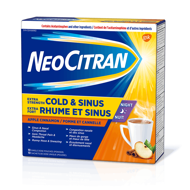 NeoCitran Extra Strength Cold & Sinus Night Apple Cinnamon