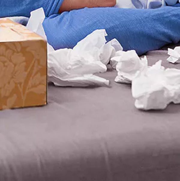 Surface with used tissues
