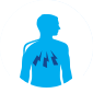 Icône de trois éclairs dans un thorax pour représenter la congestion bronchique