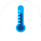 Icon of a thermometer with high mercury level to represent fever.