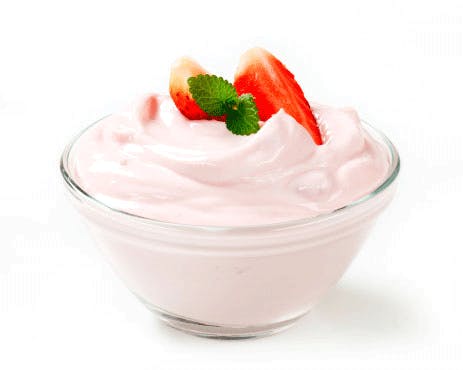 Bowl of yoghurt  with toppings