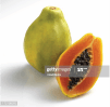 Sliced and full papayas 