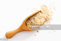 Rice for better digestion Rice in a spatula