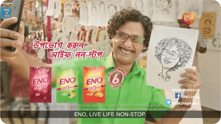 Eno 'Jiyo Life Non Stop' campaign with Eno product variants