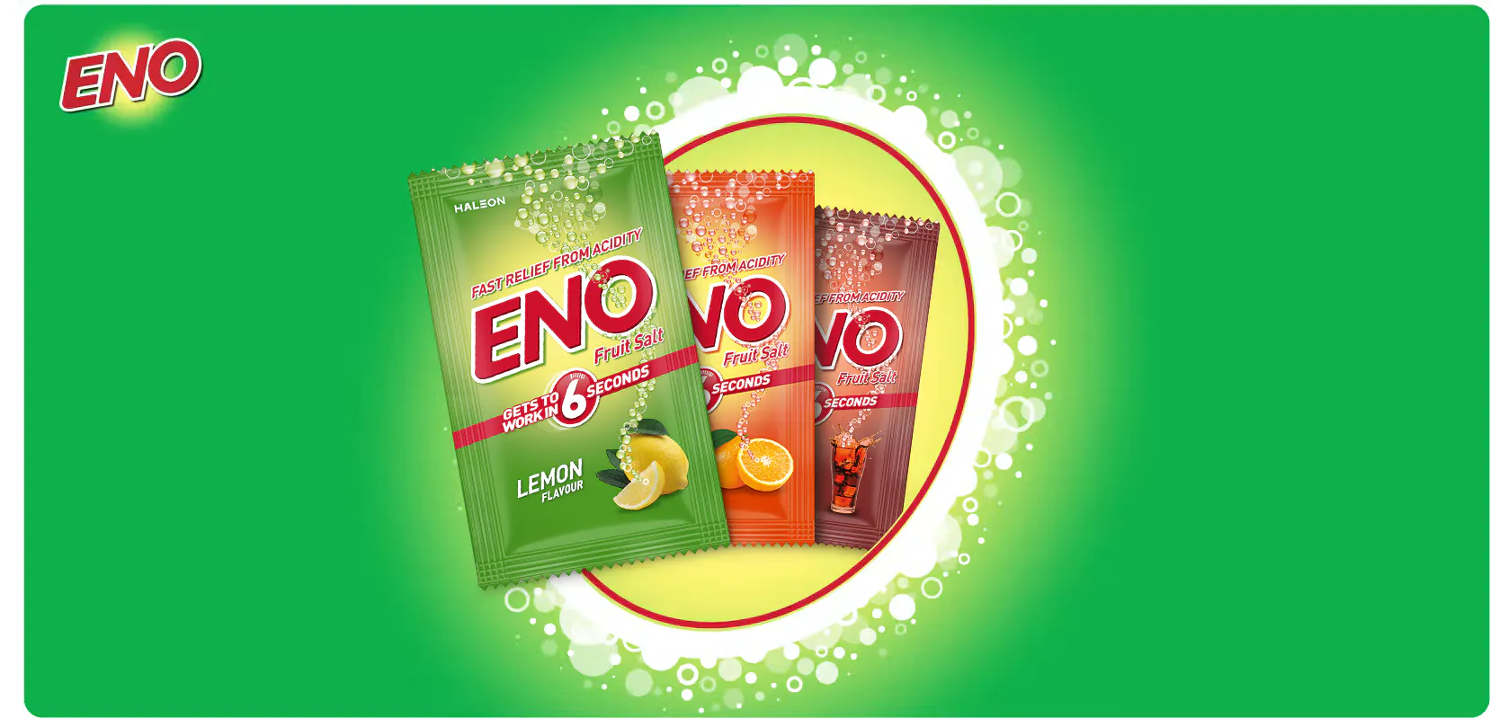 Three sachets of Eno